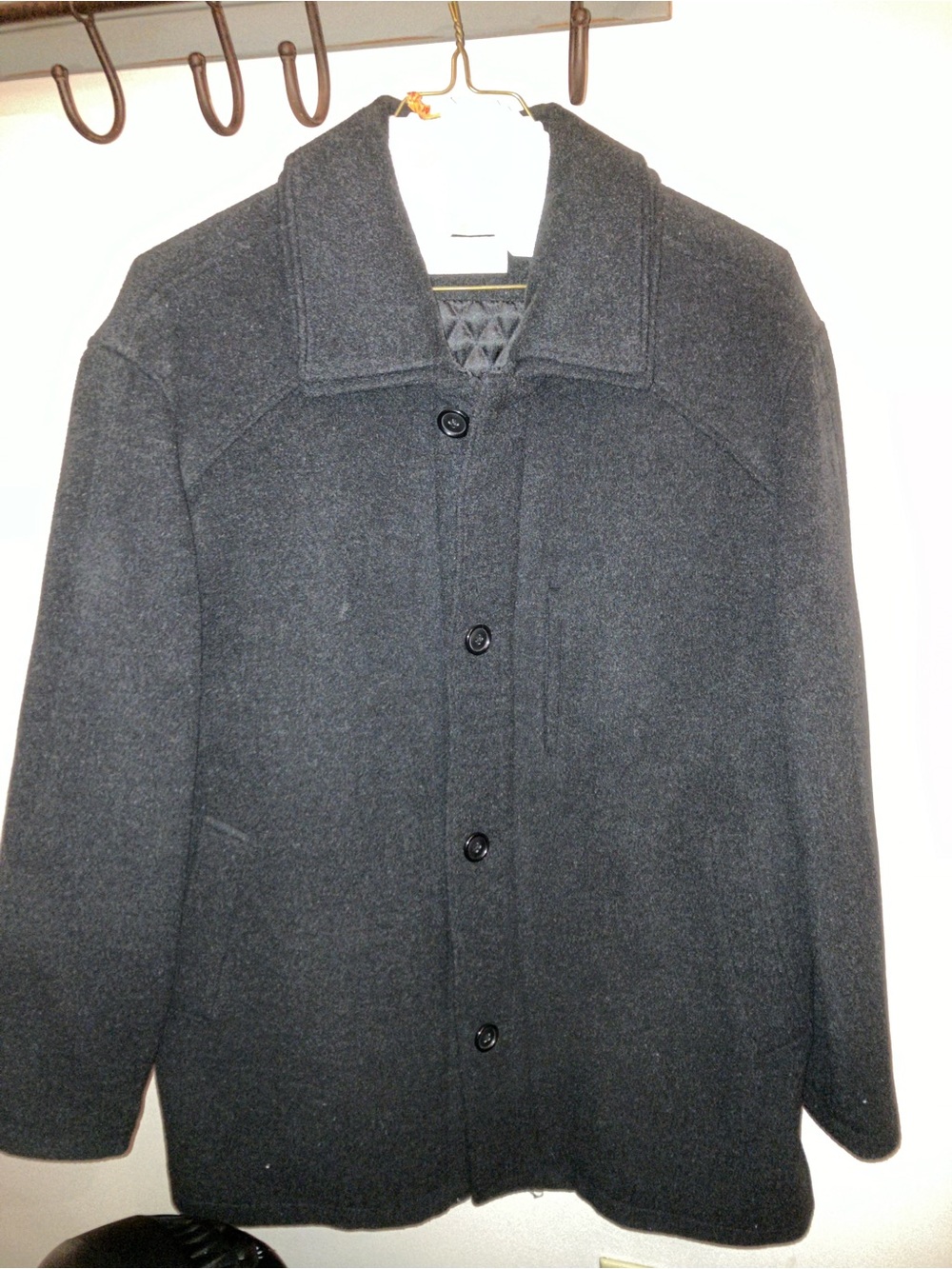 MICHAEL Michael Kors Black Button-Front Wool Peacoat
